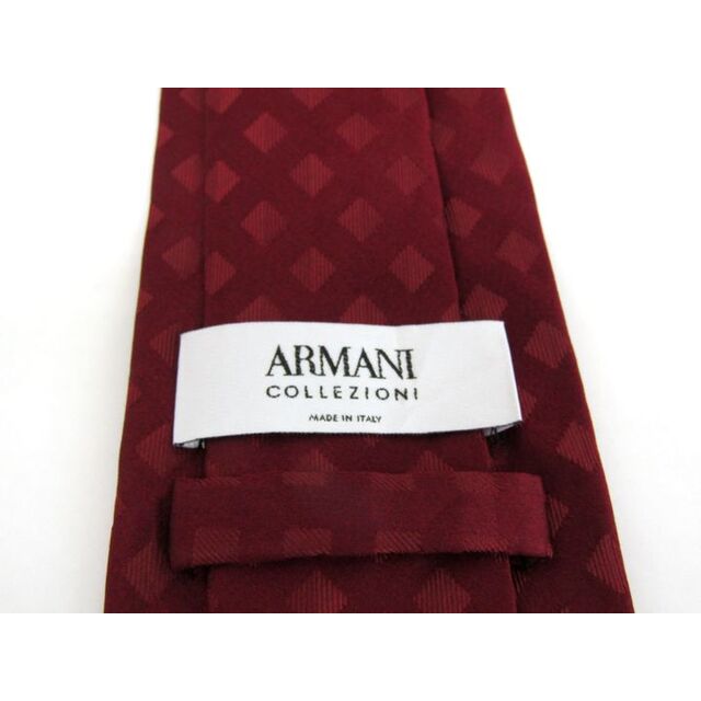 ARMANI COLLEZIONI(アルマーニ コレツィオーニ)のアルマーニコレッツォーニ ブランドネクタイ 格子柄 シルク イタリア製 メンズ レッド ARMANI COLLEZIONI メンズのファッション小物(ネクタイ)の商品写真