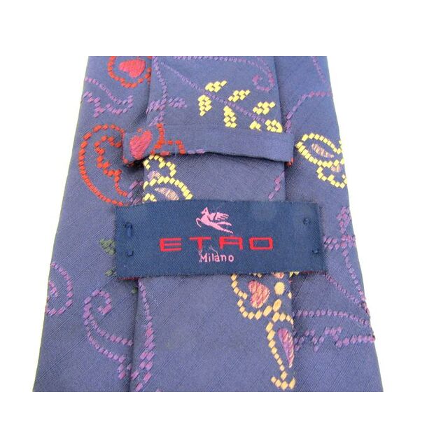 ETRO(エトロ)のエトロ ブランドネクタイ 総柄 ペイズリー シルク イタリア製 メンズ ネイビー ETRO メンズのファッション小物(ネクタイ)の商品写真