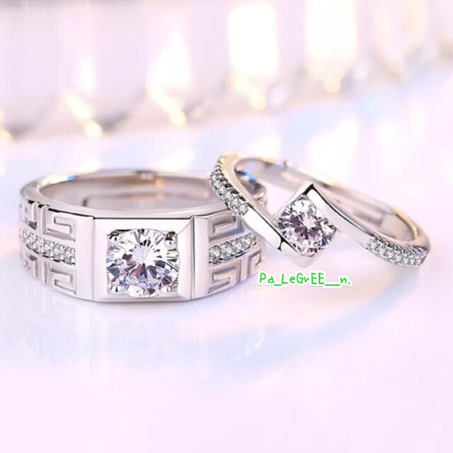 l指輪結婚指輪　婚約指輪　シンプル　ペアリング　18kプラチナ　人気モアサナイト