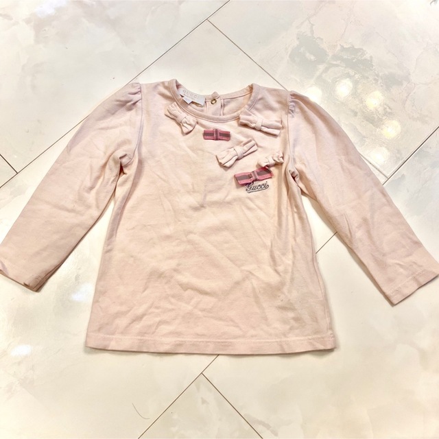 Gucci(グッチ)の【80】GUCCI グッチ　12〜18m ベビーピンク　ロンT カットソー キッズ/ベビー/マタニティのベビー服(~85cm)(Ｔシャツ)の商品写真