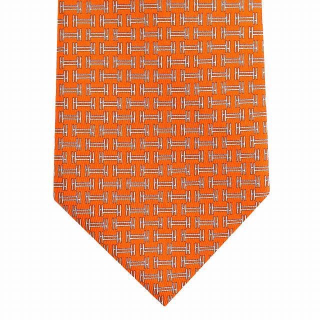 未使用 22AW エルメス HERMES シルクツイルタイ 7cm ネクタイ◇4 正規