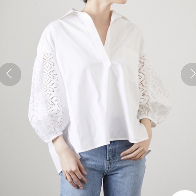 新品】【TICCA】袖レースパフスリーブシャツ 白 tic-guinee.net