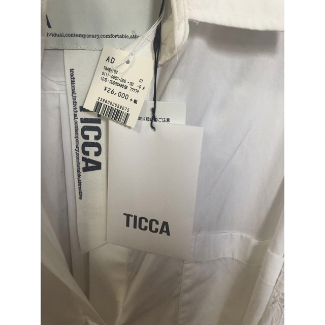 TICCA - 【新品】【TICCA】袖レースパフスリーブシャツ 白の通販 by