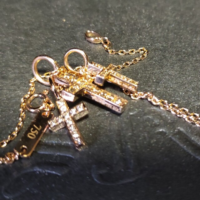 ダイヤモンド004ctSJX 750 DIAMOND CROSS CHARM K18 チェンセット