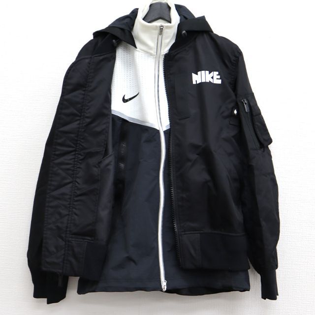 美品 NIKE×sacai ナイキ サカイ レイヤードドッキングボンバーJKT-