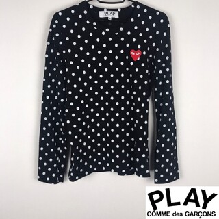 コムデギャルソン(COMME des GARCONS)の極美品 プレイコムデギャルソン 長袖Tシャツ レディース ブラックM(Tシャツ(長袖/七分))