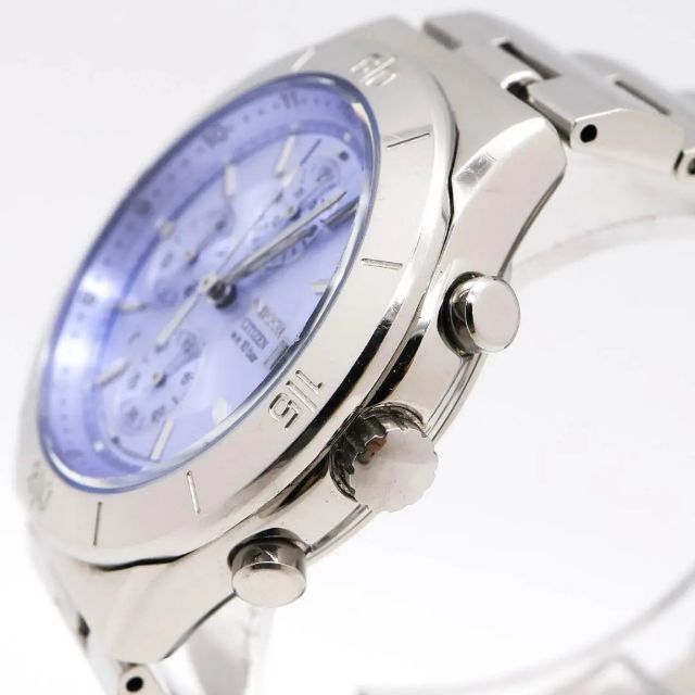 CITIZEN(シチズン)の《一点物》CITIZEN wicca 腕時計 パープル クロノグラフ デイト レディースのファッション小物(腕時計)の商品写真