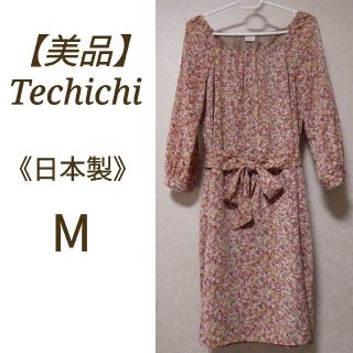 テチチ(Techichi)の【美品】Te chichi 日本製 フラワー ワンピース M(ひざ丈ワンピース)