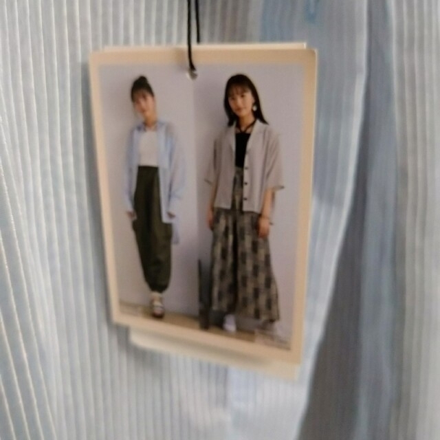 しまむら(シマムラ)のしまむら　シアー　ストライプ　ビッグ長袖シャツ　Mサイズ レディースのトップス(シャツ/ブラウス(長袖/七分))の商品写真