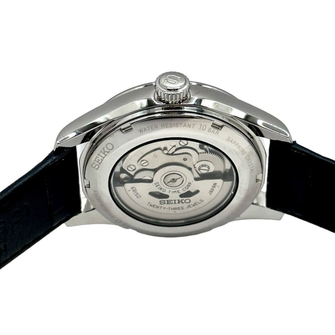 セイコー SEIKO プレサージュ ホワイト文字盤 琺瑯ダイヤル 自動巻き（手巻つき）  SARX049 ステンレススチール×レザー 自動巻き メンズ 腕時計