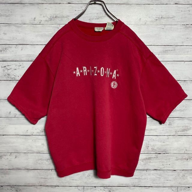 90s　US古着　アリゾナ　刺繍ロゴ　半袖スウェット メンズのトップス(Tシャツ/カットソー(半袖/袖なし))の商品写真