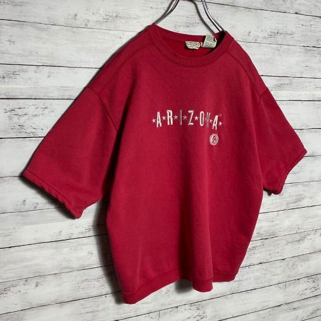 90s　US古着　アリゾナ　刺繍ロゴ　半袖スウェット メンズのトップス(Tシャツ/カットソー(半袖/袖なし))の商品写真