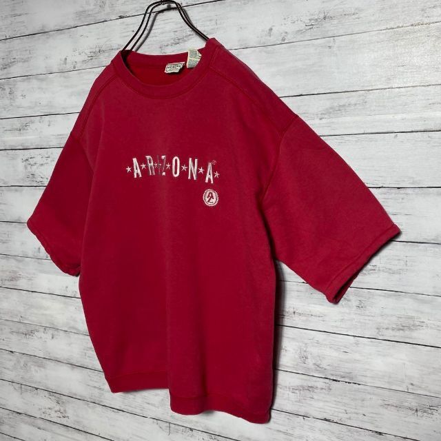 90s　US古着　アリゾナ　刺繍ロゴ　半袖スウェット メンズのトップス(Tシャツ/カットソー(半袖/袖なし))の商品写真