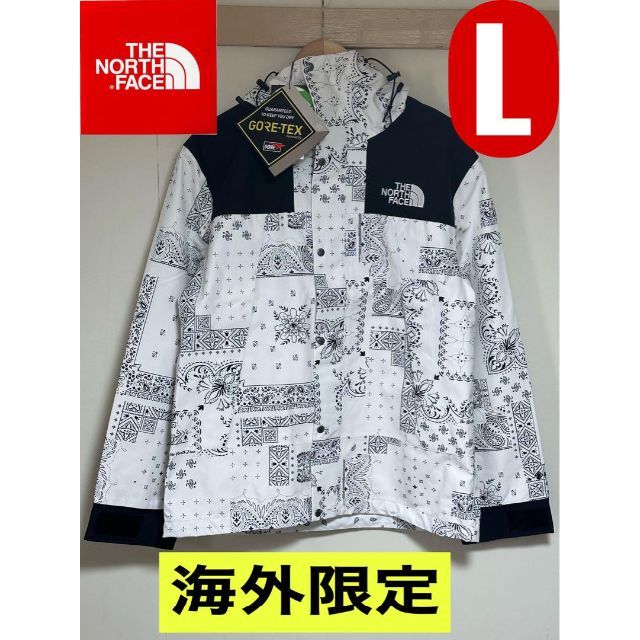 韓国 THE NORTH FACE マウンテンジャケット Lバンダナ柄 白