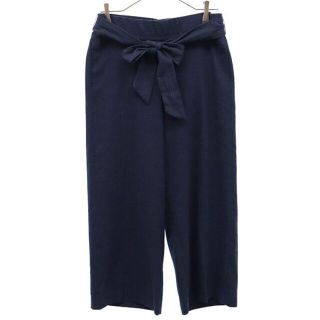 ザラ(ZARA)のザラ ストライプ ワイドパンツ L ネイビー系 ZARA レディース 【中古】  【230515】(ショートパンツ)