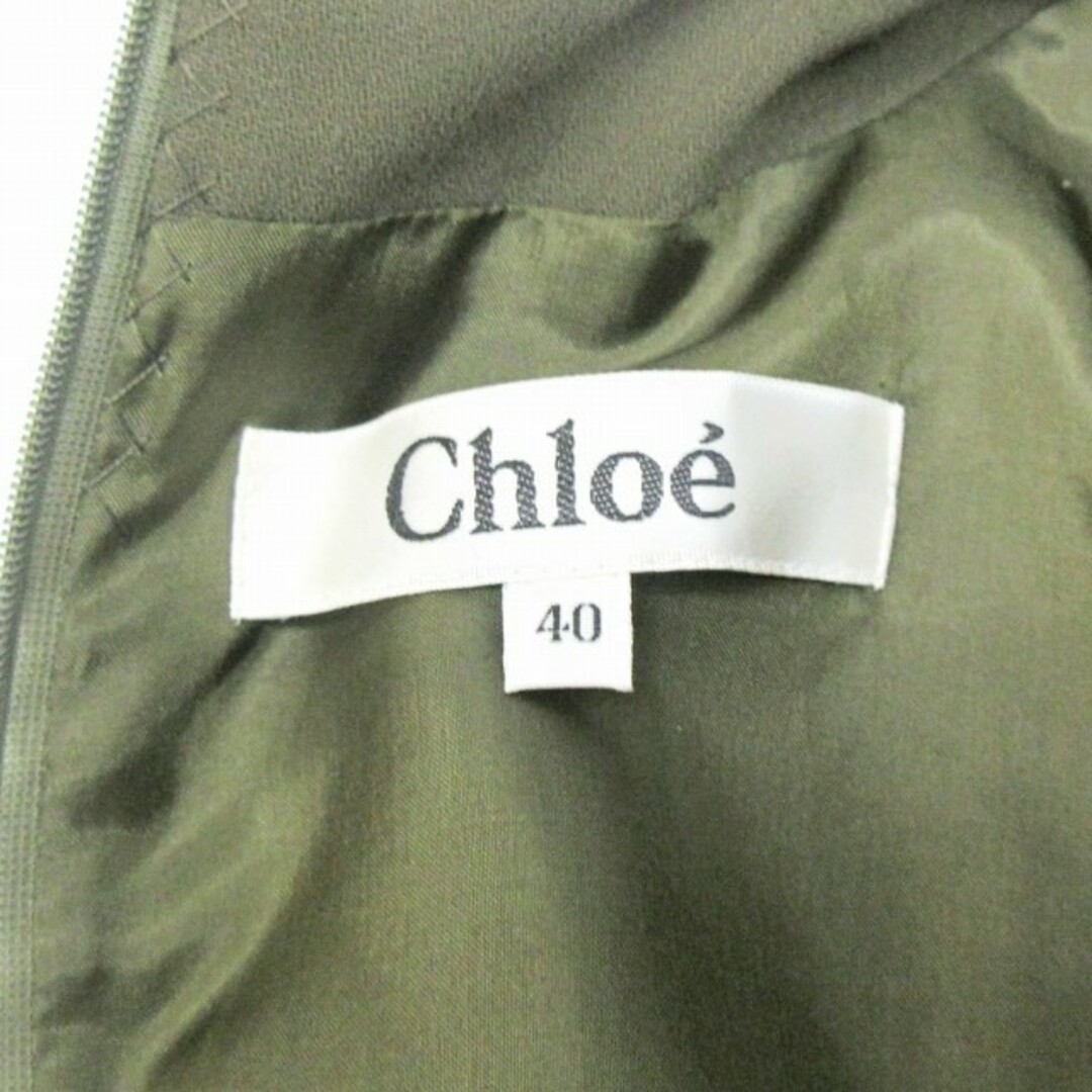 Chloe(クロエ)のクロエ CHLOE ヴィンテージ ワンピース ロング ウール プリーツ 40 レディースのワンピース(ロングワンピース/マキシワンピース)の商品写真