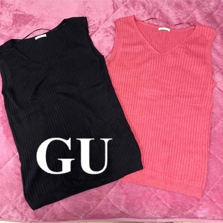 ジーユー(GU)の8月末まで価格!! GU トップス2枚セット(Tシャツ(半袖/袖なし))