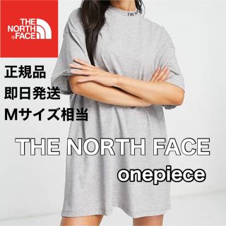 ザノースフェイス(THE NORTH FACE)のノースフェイス レディース 半袖 ワンピース Tシャツ グレー ロングT M(Tシャツ(半袖/袖なし))