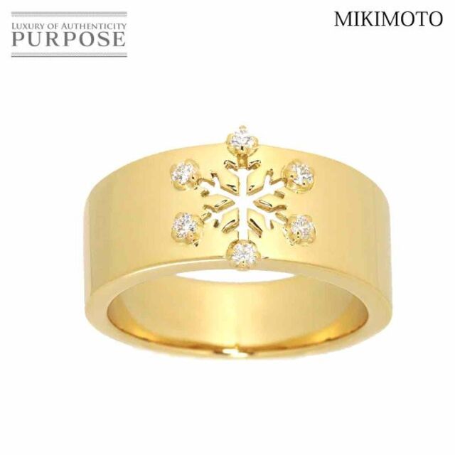 MIKIMOTO ミキモト　ダイヤリング　YG K18  イエローゴールド