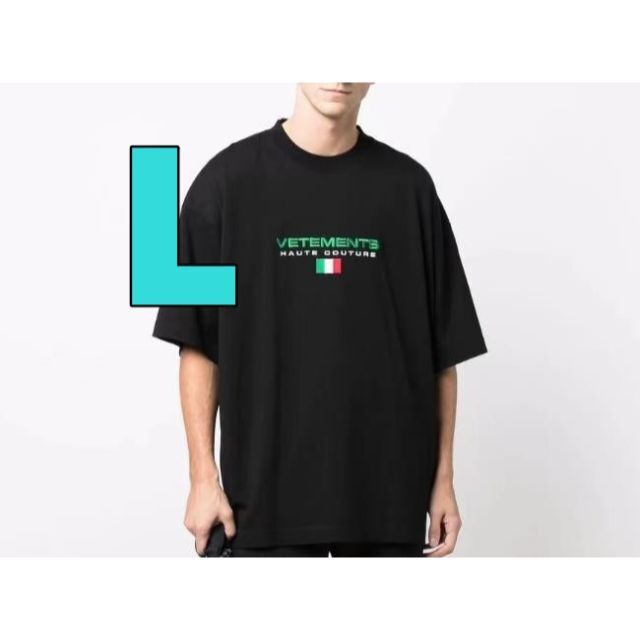 VETEMENTS ヴェトモン 半袖 Tシャツ イタリア 国旗 黒 VETEME | www