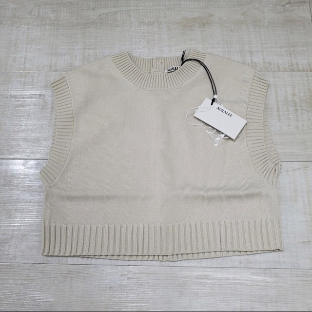 新品 23ss AURALEE ドライ コットン ニット ベスト サイズ 1-