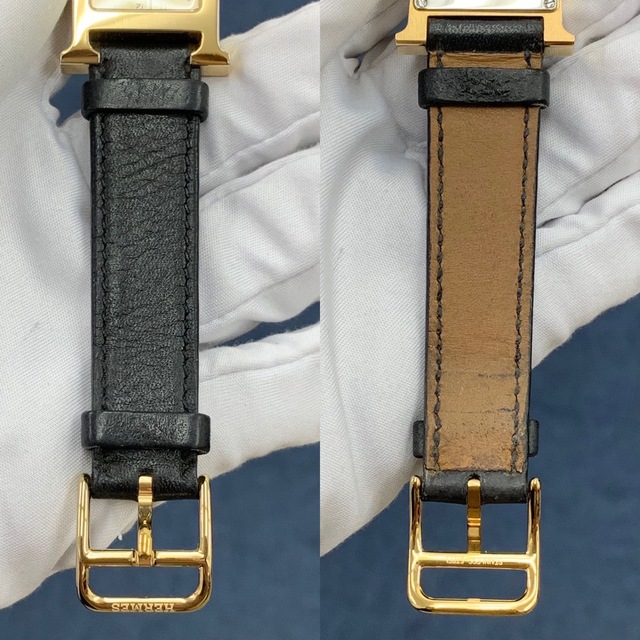 Hermes(エルメス)のエルメス　レディース Hウォッチ HH1.201 クォーツ SS GP レザー  レディースのファッション小物(腕時計)の商品写真