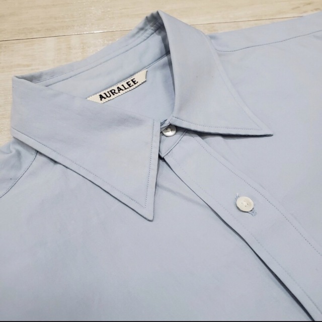 AURALEE - 21aw AURALEE オーラリー 長袖 シャツ ブルー サイズ 1の