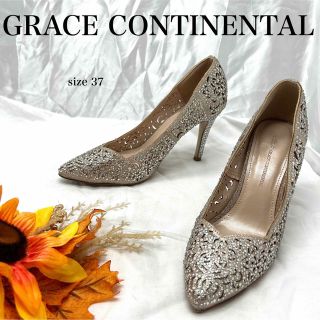 グレースコンチネンタル(GRACE CONTINENTAL)のオケージョン♪グレースコンチネンタル　RSカットワークローヒール　ビジュー(ハイヒール/パンプス)