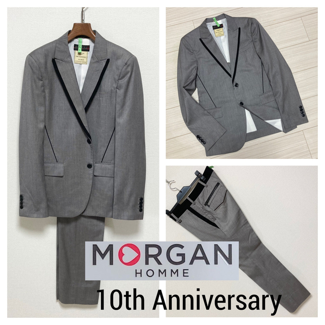 MORGAN(モルガン)の10周年モデル■モルガンオム■パイピング セットアップ スーツ 10th Ann メンズのスーツ(セットアップ)の商品写真