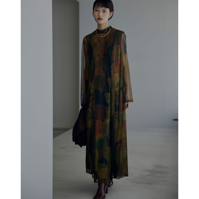 Ameri VINTAGE(アメリヴィンテージ)のameri vintage ドレス UND GYPSUM ART DRESS S レディースのワンピース(ロングワンピース/マキシワンピース)の商品写真