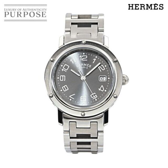 Hermes - エルメス HERMES クリッパー CL6 410 ボーイズ 腕時計 デイト グレー 文字盤 クォーツ ウォッチ Clipper Nacre VLP 90189712