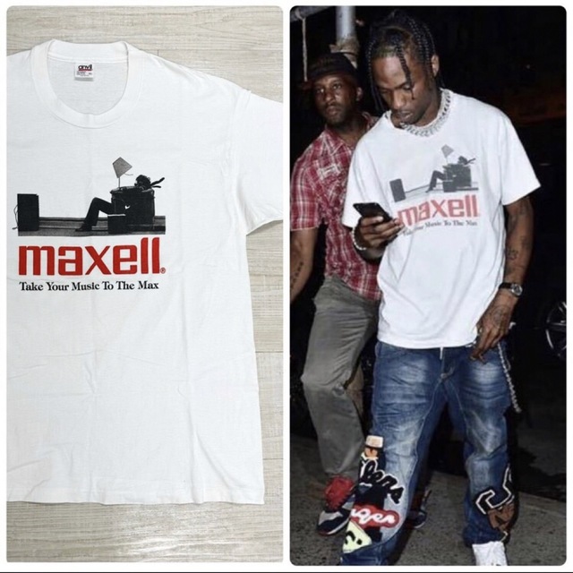 90s トラビス スコット 着用 ヴィンテージ maxell Tシャツ XL