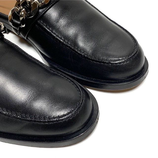 ☆良品 ジバンシー シルバーチェーン レザー ミュール パンプス 黒