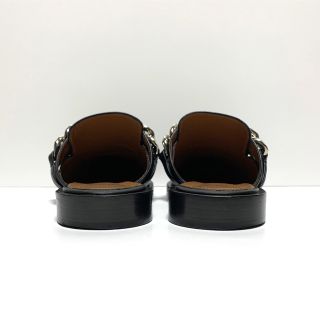 ☆良品 ジバンシー シルバーチェーン レザー ミュール パンプス 黒 イタリア製
