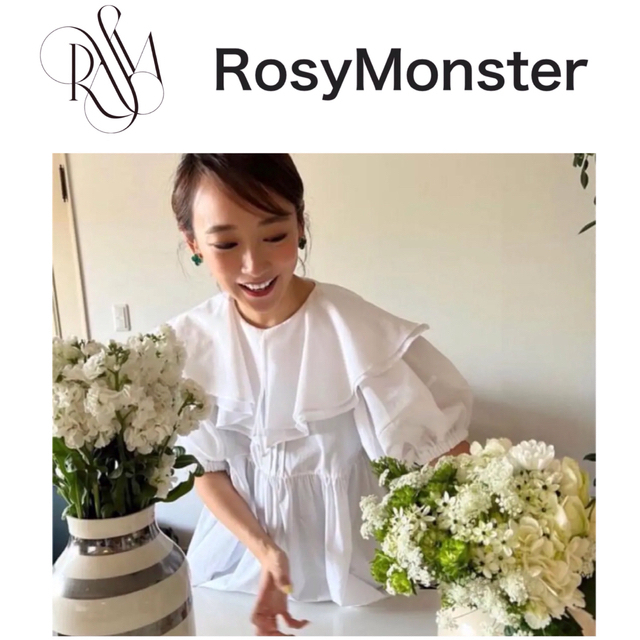 ポリエステル65%綿35%別布新品タグ付　RosyMonster crepe collar blouse