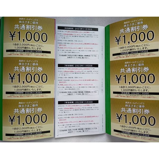 2万円分(20枚セット) 西武 株主優待 共通割引券 2023年11月30日迄