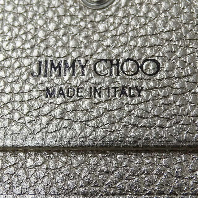 ジミー チュウ JIMMY CHOO 財布 レディース 二つ折り財布 レザー メタリックゴールド スタッズ ブランド 可愛い おしゃれ コンパクト