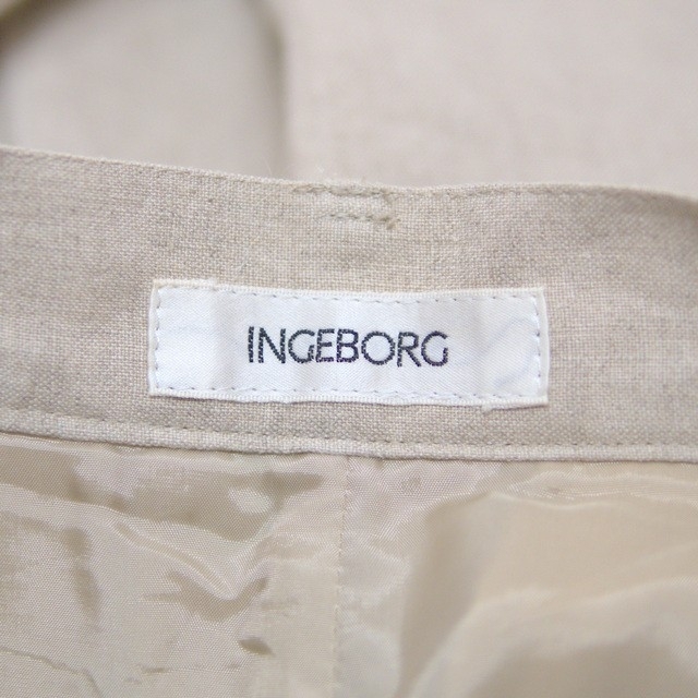 INGEBORG(インゲボルグ)の美品 インゲボルグ リネン100％ パンツ ワイド スラックス ロールアップ M レディースのパンツ(その他)の商品写真