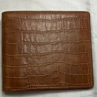 【二つ折り財布】牛革製　二つ折り財布　未使用新古品　日本製　キャメル　②(折り財布)