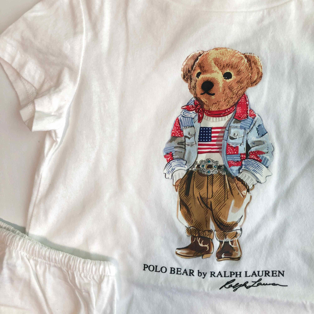 POLO RALPH LAUREN(ポロラルフローレン)の新作◇ラルフローレン ポロベア コットン Tee ワンピース 18M/85 キッズ/ベビー/マタニティのベビー服(~85cm)(ワンピース)の商品写真