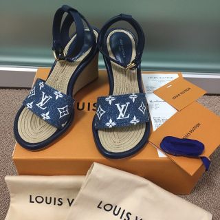 ルイヴィトン(LOUIS VUITTON)の美品 ルイヴィトン モノグラム マイアライン デニム サンダル(サンダル)