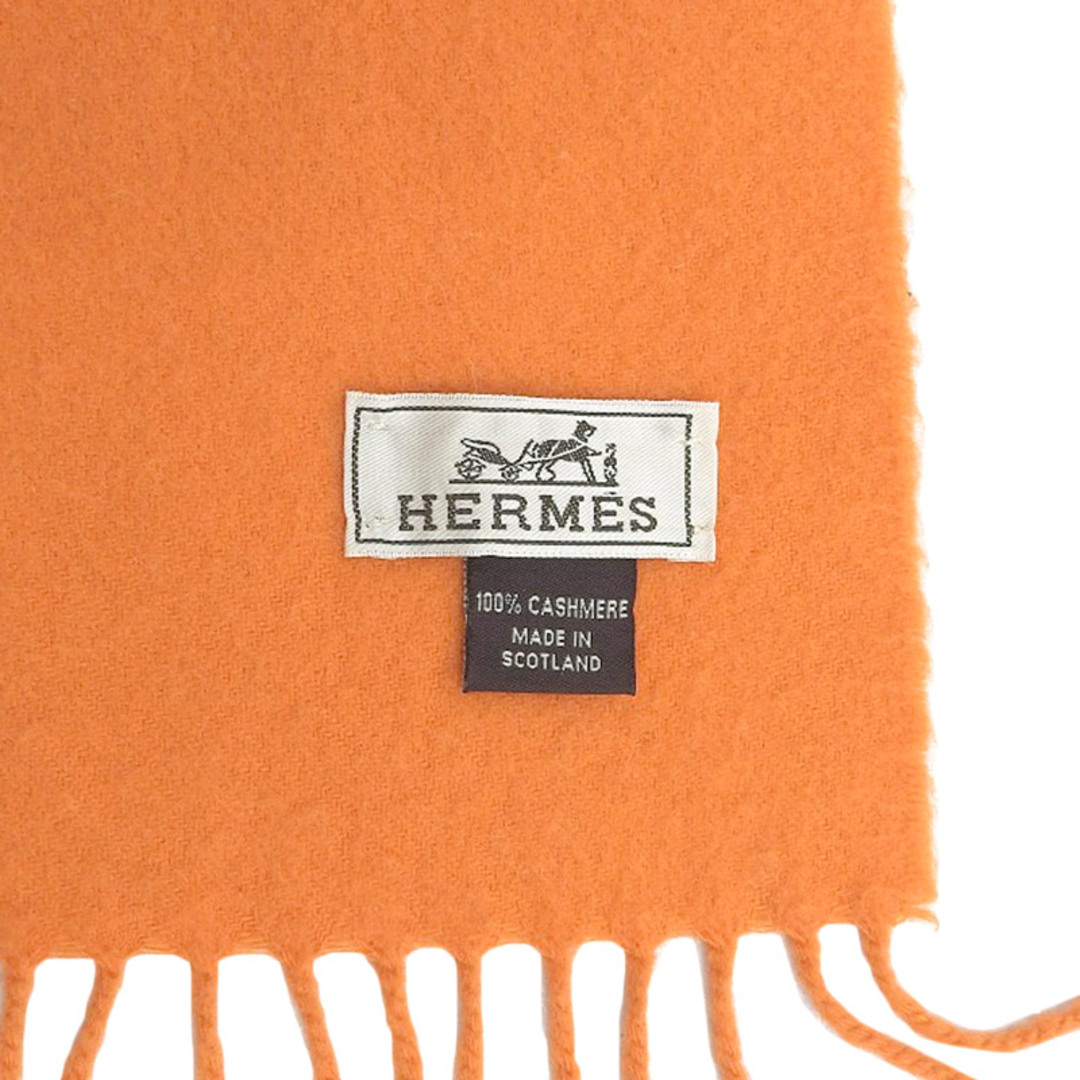 Hermes(エルメス)のエルメス HERMES マフラー カシミヤ オレンジ 中古 新入荷 HE0753 レディースのファッション小物(マフラー/ショール)の商品写真