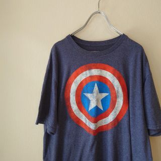 マーベル(MARVEL)のMARVEL　マーベル　Tシャツ キャプテンアメリカ　グレー(Tシャツ/カットソー(半袖/袖なし))