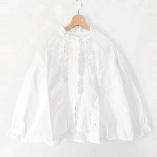 ネストローブ(nest Robe)の1900年代✨フランス製 ヴィンテージ フリルカラー 刺繍 長袖コットンブラウス(シャツ/ブラウス(長袖/七分))