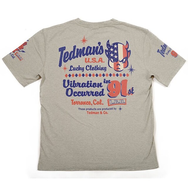 TEDMAN(テッドマン)のテッドマン/Tシャツ/ASH/TDSS-559/エフ商会/カミナリモータース メンズのトップス(Tシャツ/カットソー(半袖/袖なし))の商品写真