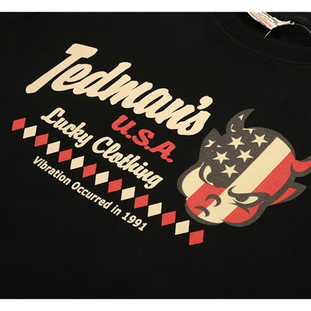 TEDMAN(テッドマン)のテッドマン/Tシャツ/ブラック/TDSS-559/エフ商会/カミナリモータース メンズのトップス(Tシャツ/カットソー(半袖/袖なし))の商品写真