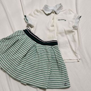 プチバトー(PETIT BATEAU)のpetit bateau ポロシャツ　スカートパンツセット　4ans/104cm(Tシャツ/カットソー)