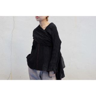 フミカウチダ(FUMIKA_UCHIDA)のフミカウチダ　STRIPE SILK LINEN TIE BLOUSE(シャツ/ブラウス(長袖/七分))