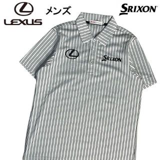 スリクソン(Srixon)のSRIXON スリクソン ×LEXUS 半袖ポロシャツ ストライプ ホワイト M(ウエア)