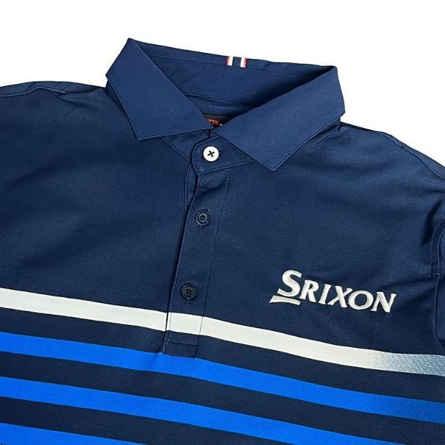 DESCENTE - SRIXON スリクソン 半袖ポロシャツ デサント ボーダー柄 ...